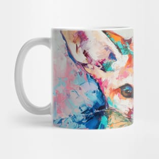 Conceptual abstract painting of a fennec muzzle. Mug